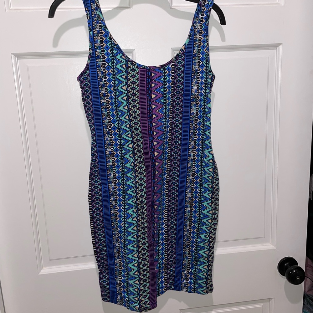 Forever 21 - body cotton tank top dress, multi color, size large